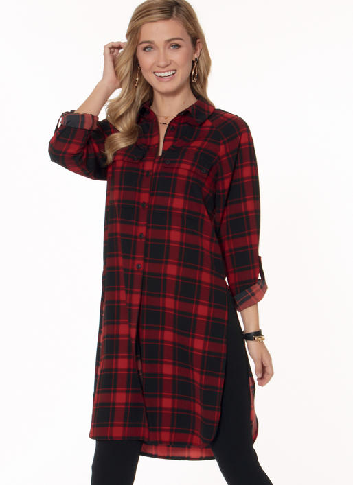 Patron McCall's n°7472 – Chemises et tuniques à manches raglan pour femme