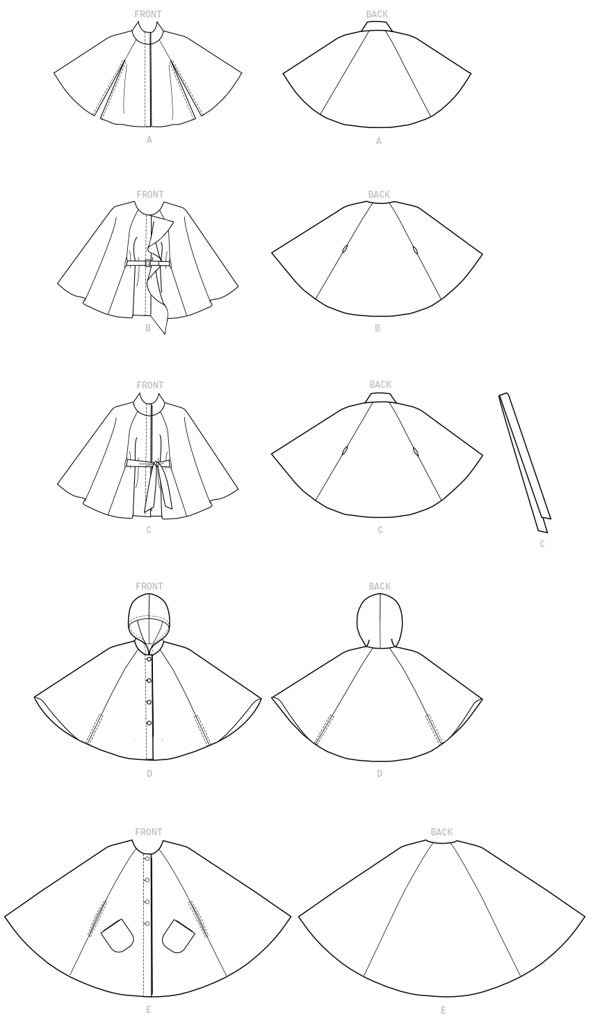 Patron McCall's n°7477 – Capes élégantes et ceintures assorties pour femme