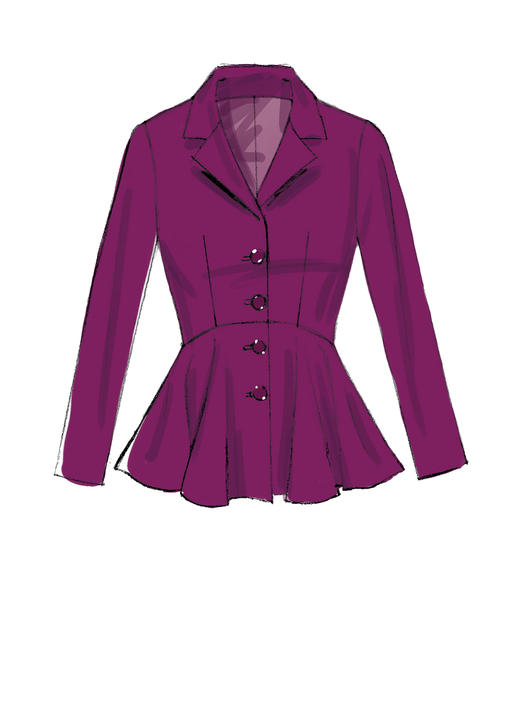 Patron McCall's n°7513 – Vestes à col cranté et basque pour femme