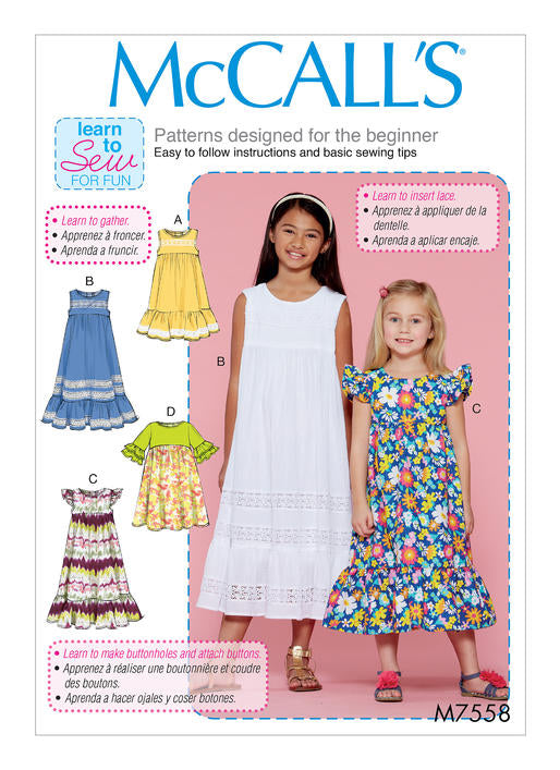 Patron McCall's n°7558 - Robes pour enfants