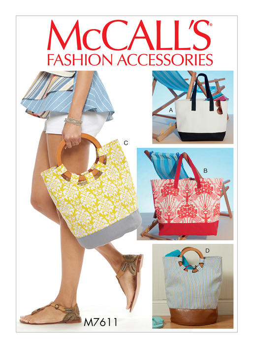 Patron McCall's n°7611 - Sacs fourre-tout doublés avec options de contraste