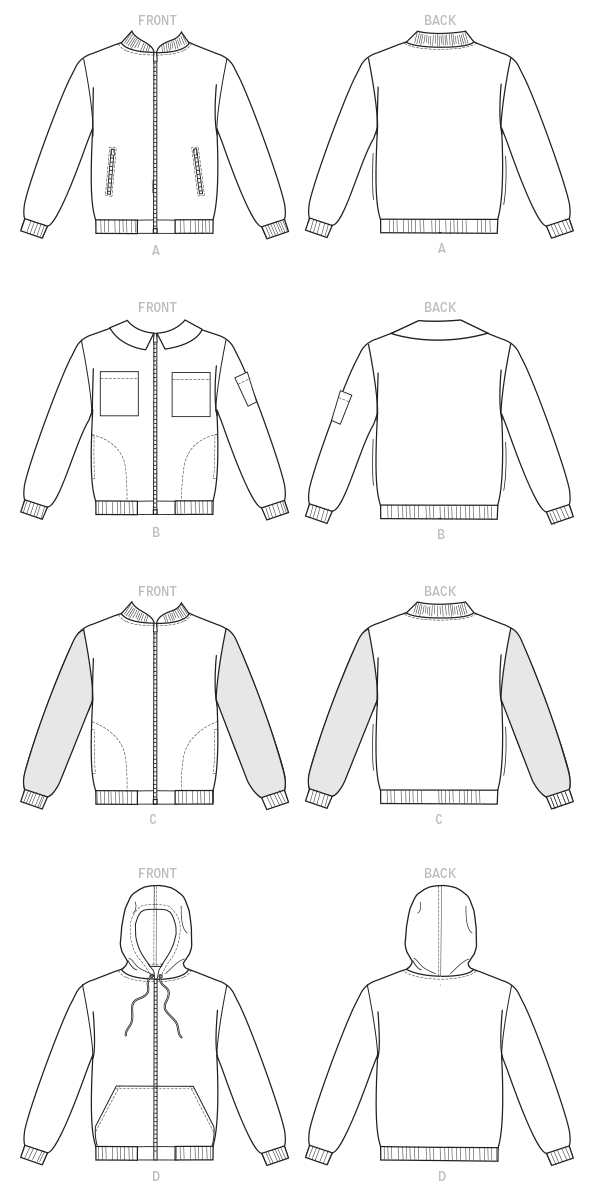 Patron McCall's n°7637 - Veste bomber unisexe