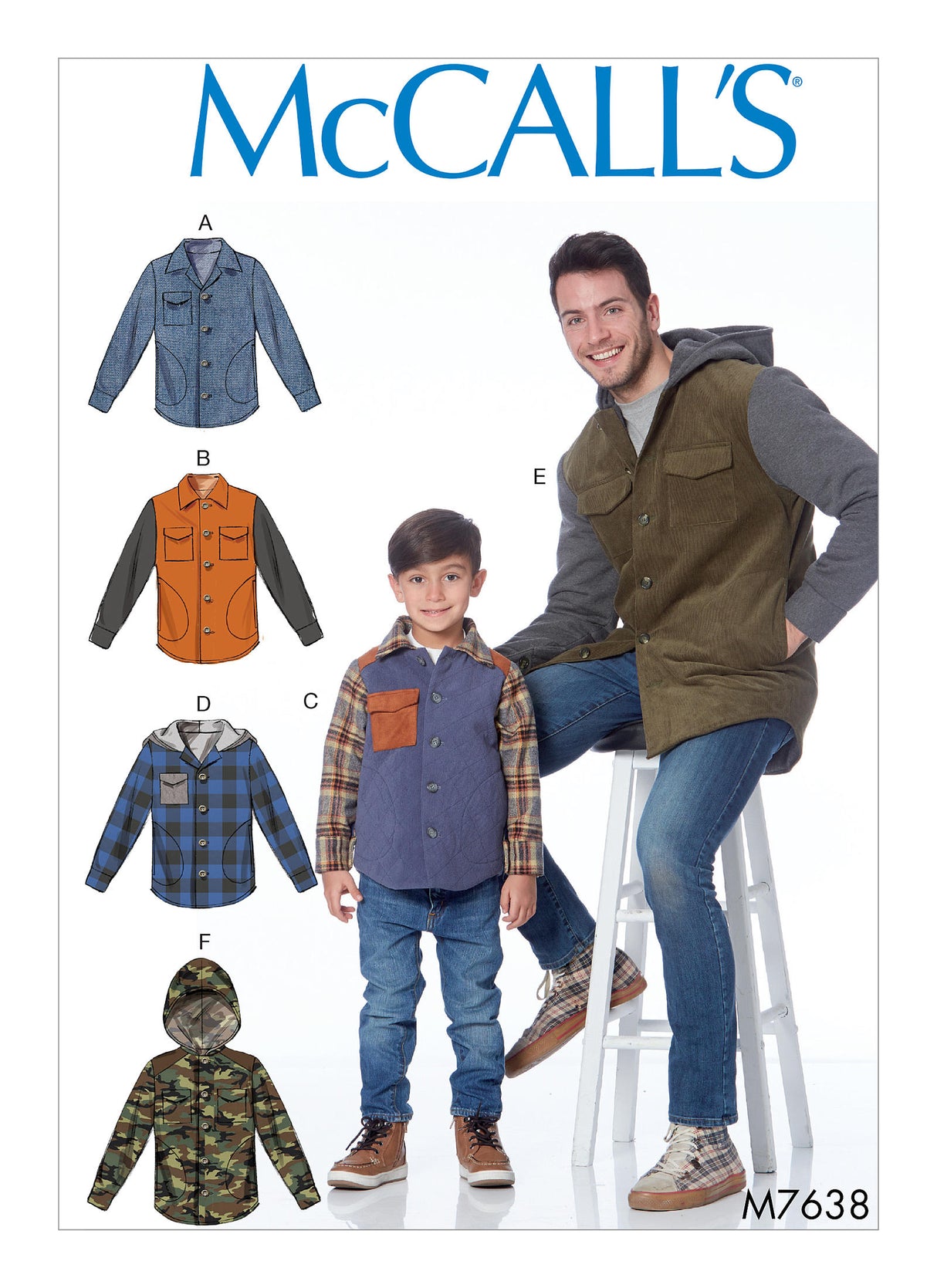 Patron McCall's n°7638 - Veste doublée à boutons pour hommes et garçons