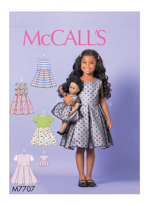 Patron McCall's n°7707 - Robes assorties pour fillettes et poupées