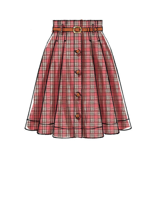Patron McCall's n°7906 - Jupe plissée boutonnée pour femme