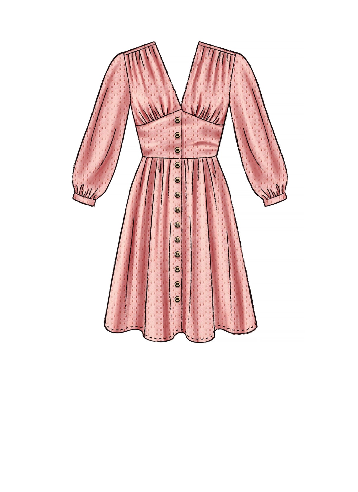 Patron McCall's n°7974 - Robe boutonnée avec variations de manches