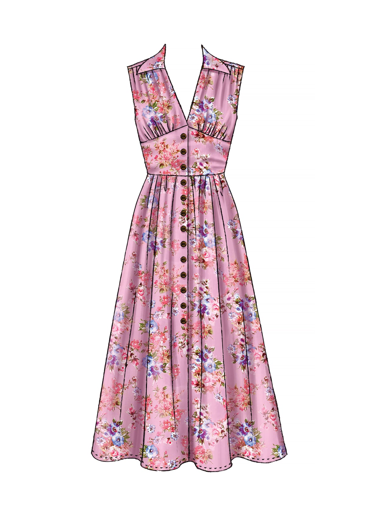 Patron McCall's n°7974 - Robe boutonnée avec variations de manches