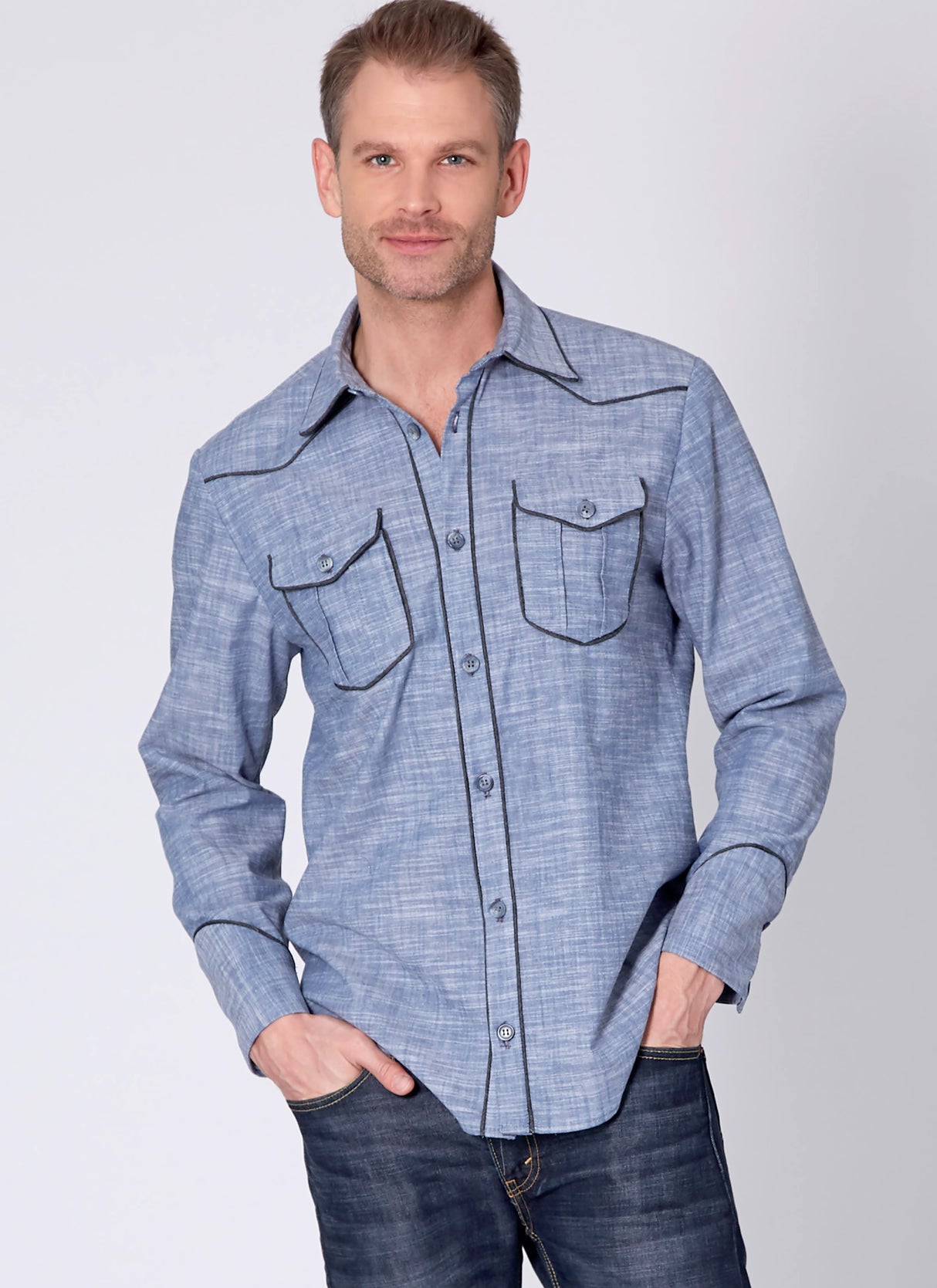Patron McCall's n°7980 - Chemises semi-ajustées pour homme et femme