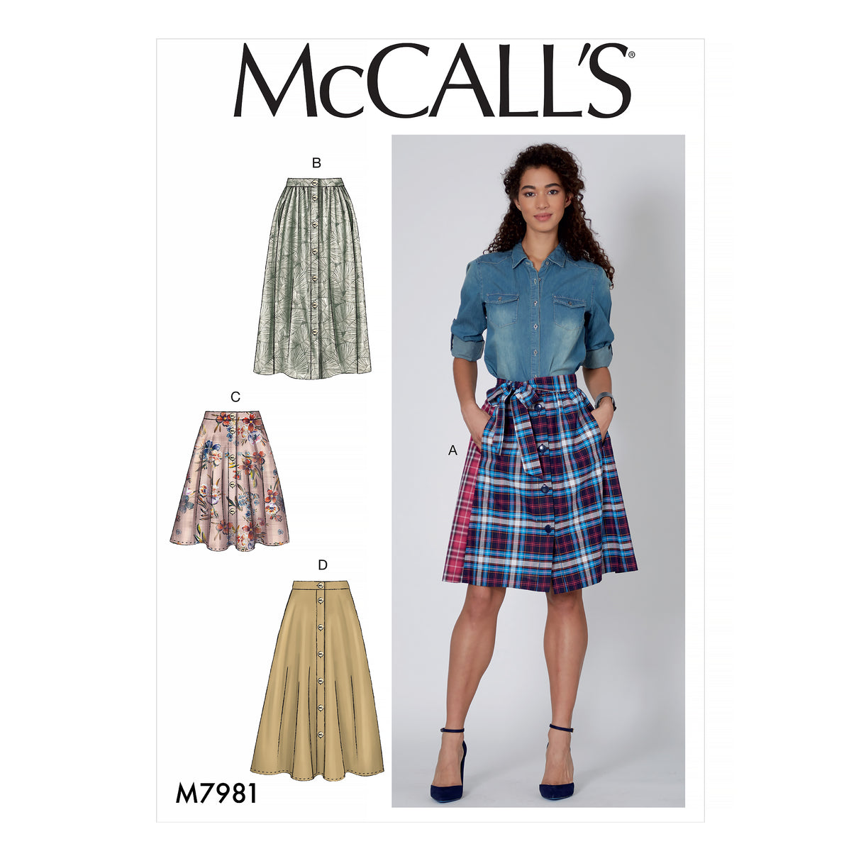 Patron McCall's n°7981 - Jupes évasées avec variations de longueur
