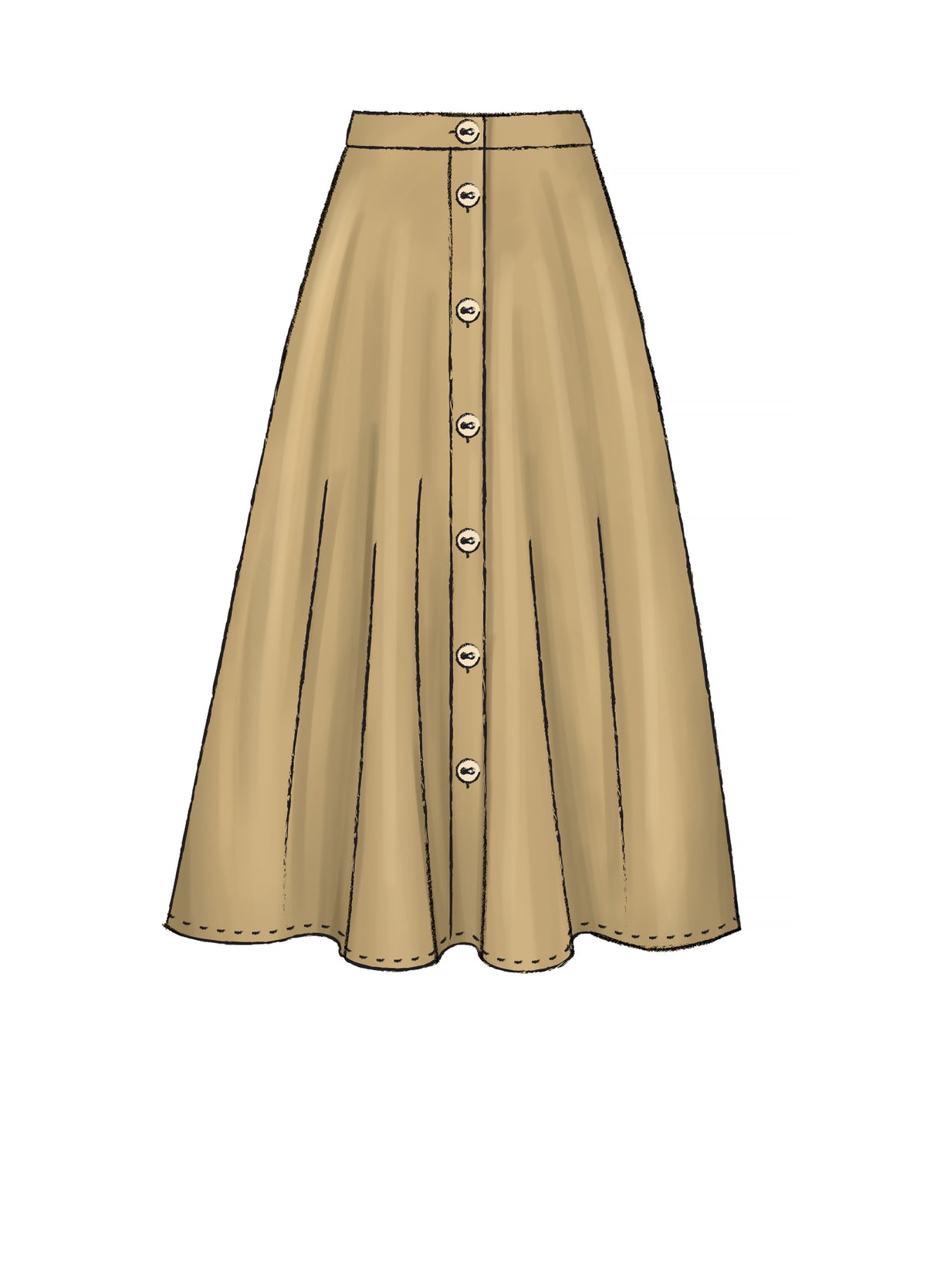 Patron McCall's n°7981 - Jupes évasées avec variations de longueur