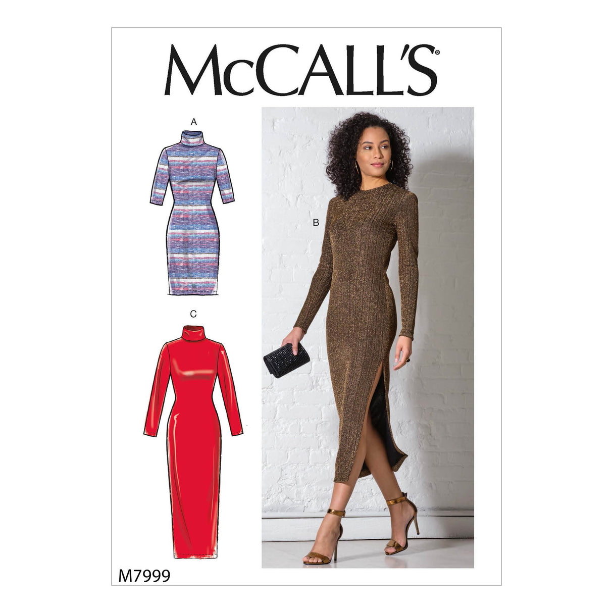 Patron McCall's n°7999 - Robe moulante à manches variées