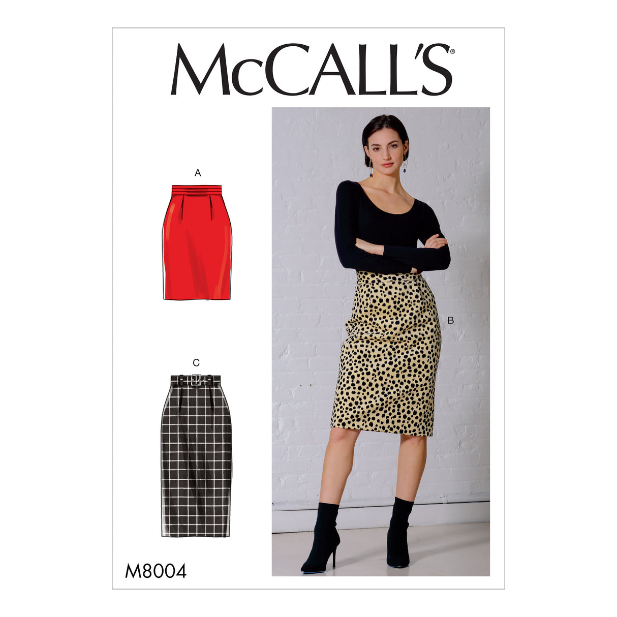 Patron McCall's n°8004 - Jupes ajustées avec variations de ceintures