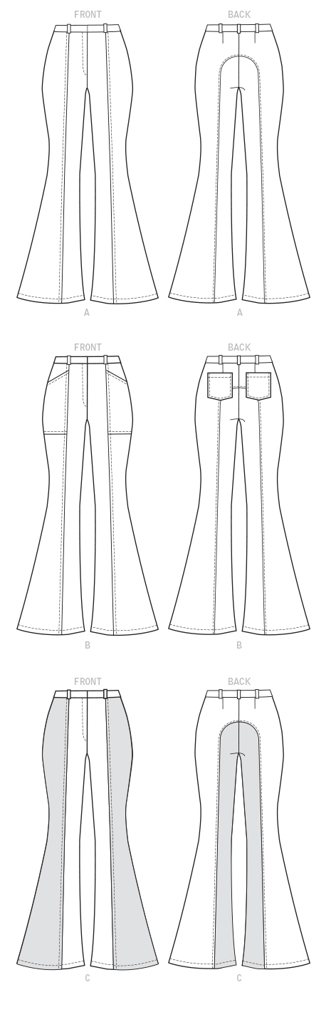 Patron McCall's n°8007 - Pantalon évasé avec variations de style