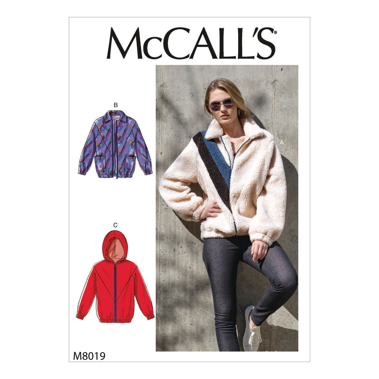 Patron McCall's n°8019 - Veste zippée avec empiècements