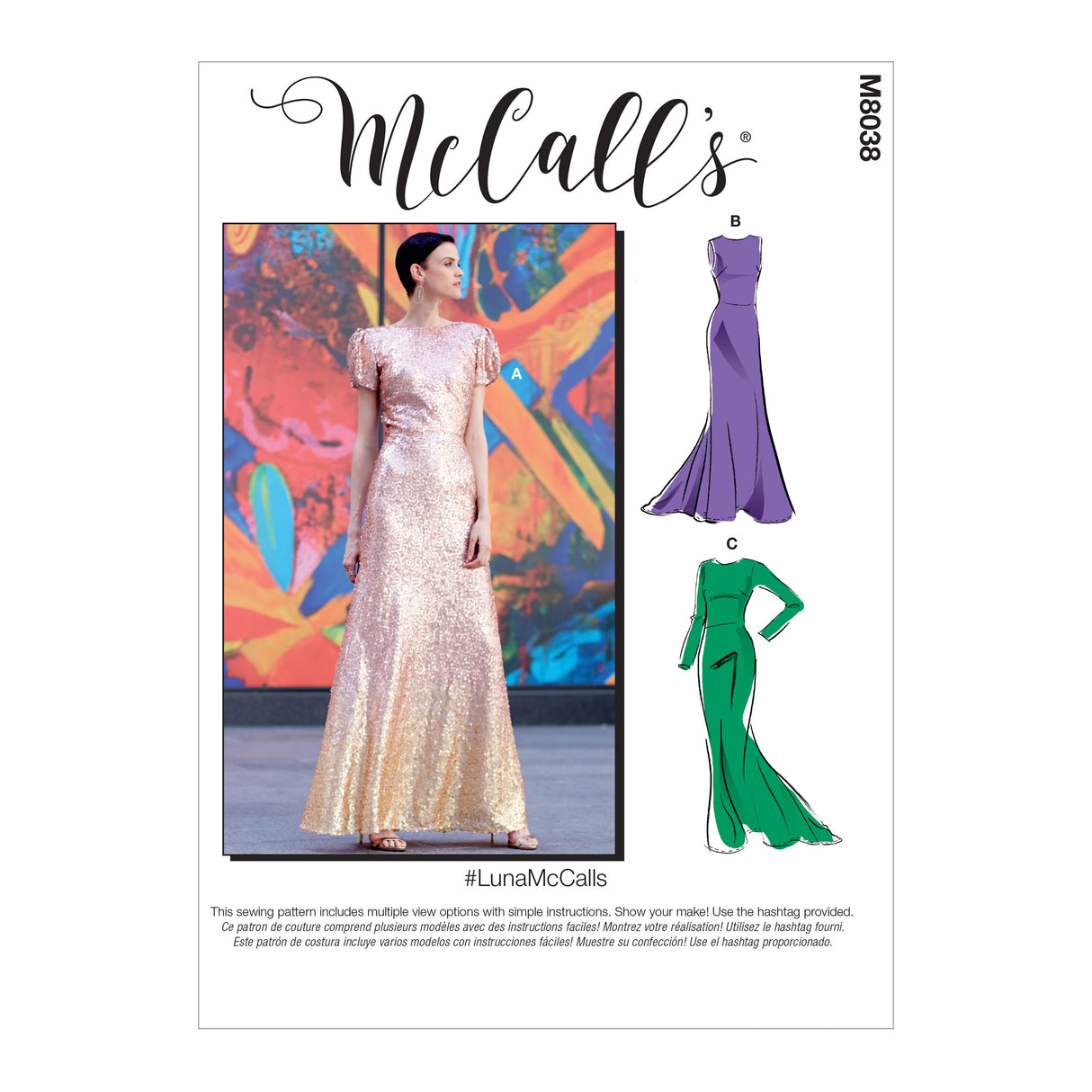 Patron McCall's n°8038 - Robe de soirée élégante