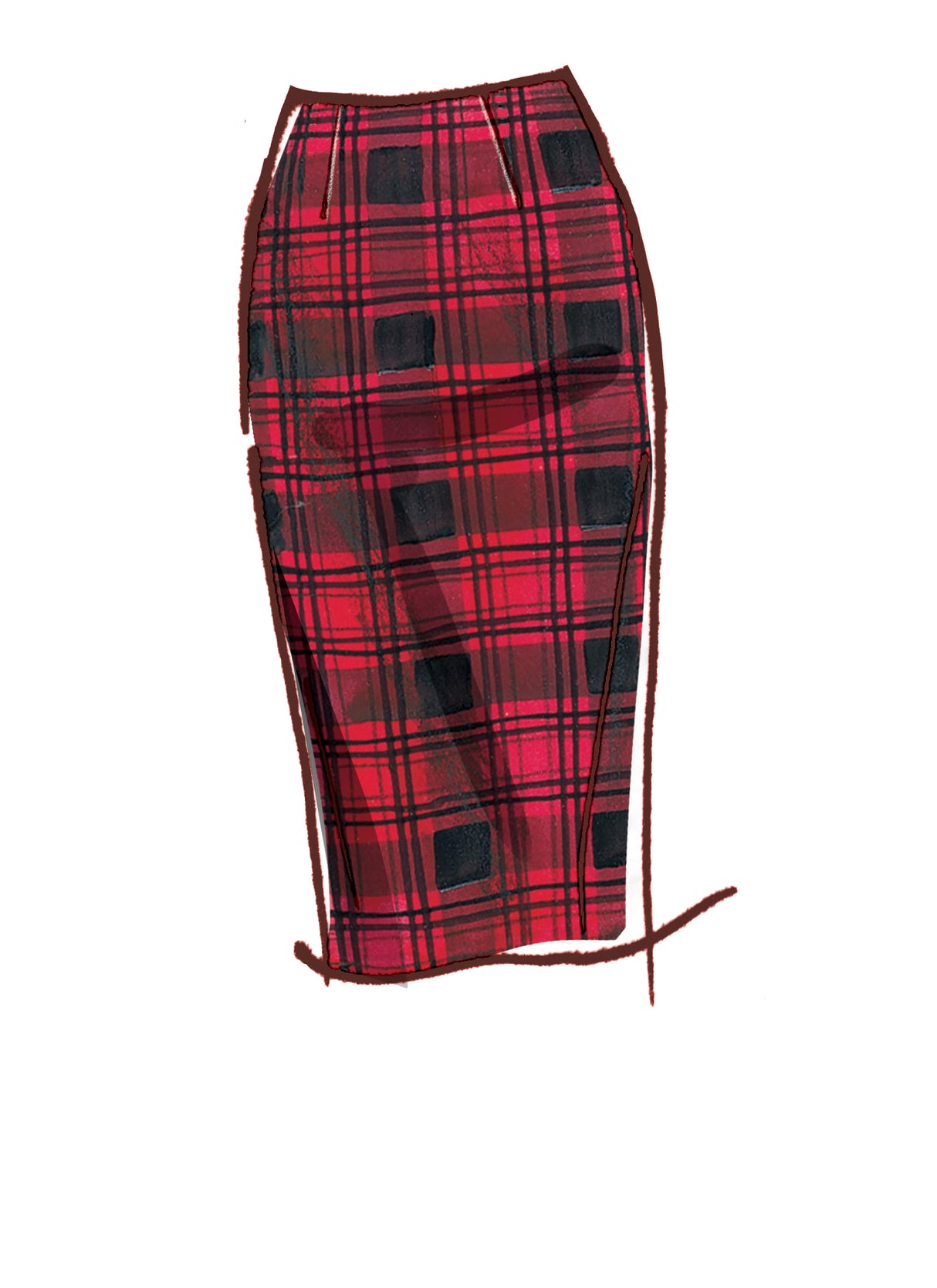 Patron McCall's n°8051 - Jupe crayon en cinq longueurs