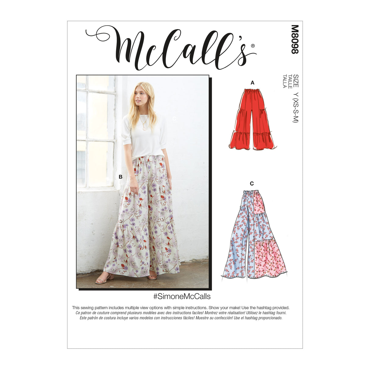 Patron McCall's n°8098 - Pantalon évasé pour femme