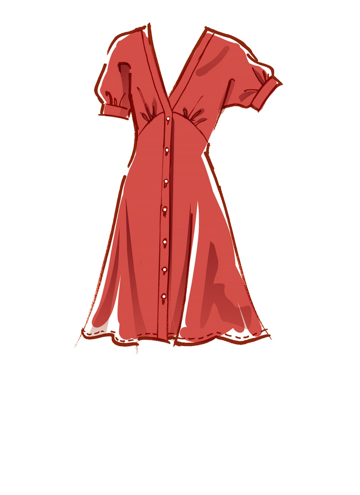 Patron McCall's n°8104 - Robe boutonnée à manches dolman
