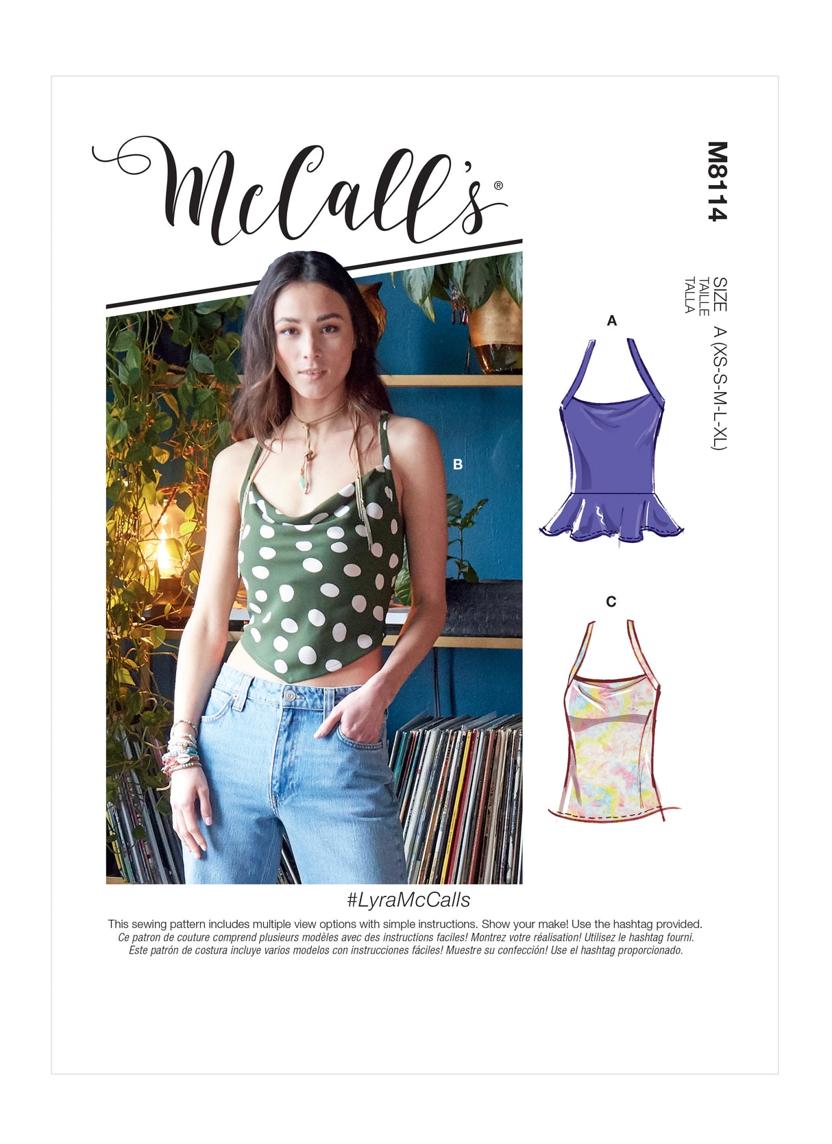 Patron McCall's n°8114 - Haut court à bretelles et dos lacé