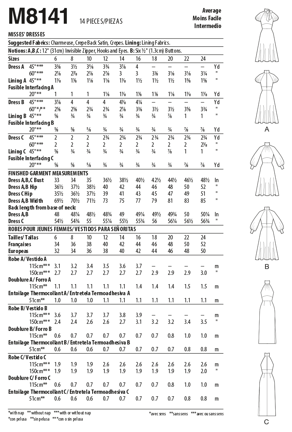 Patron McCall's n°8141 - Robe à col montant