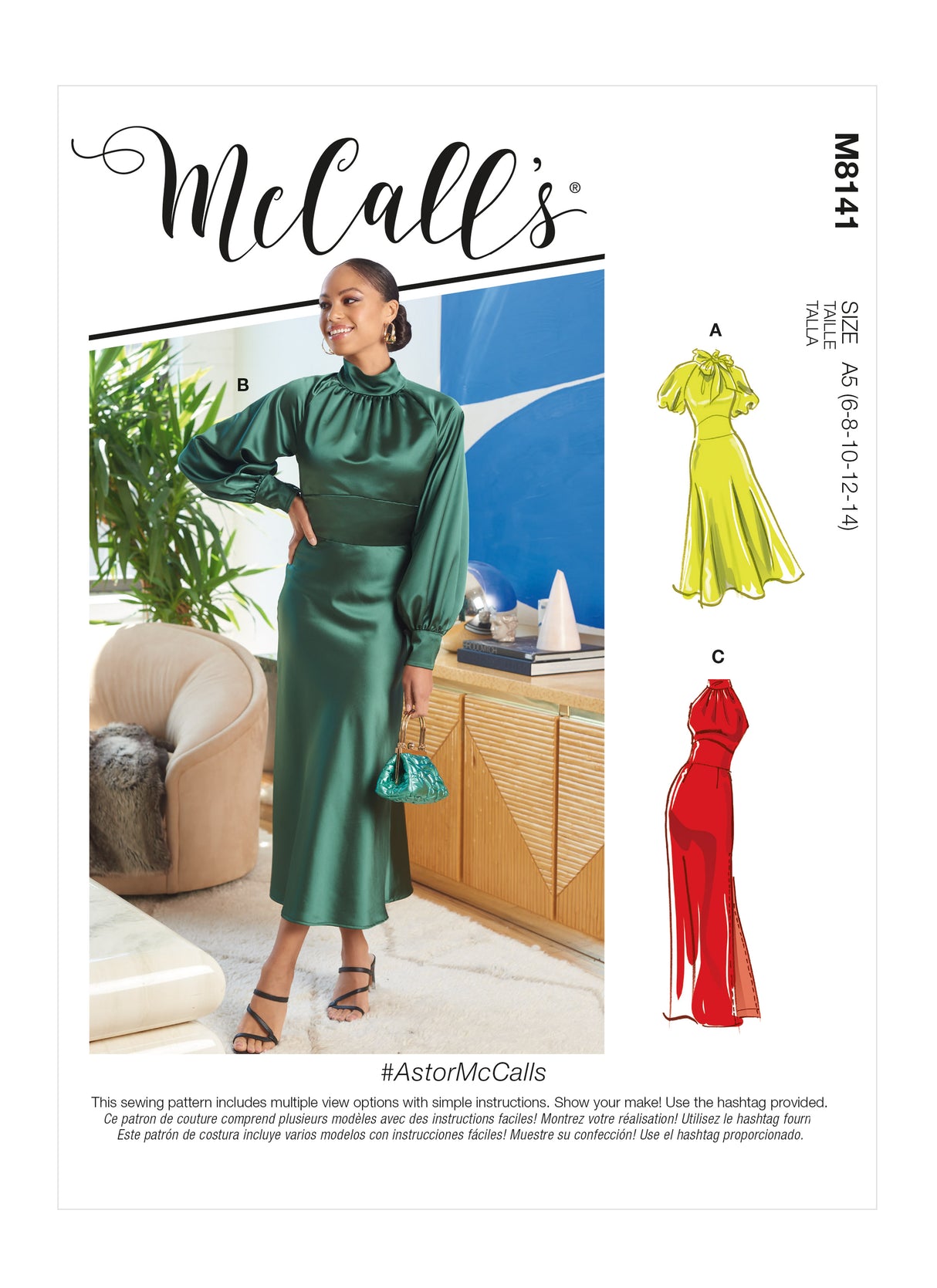 Patron McCall's n°8141 - Robe à col montant
