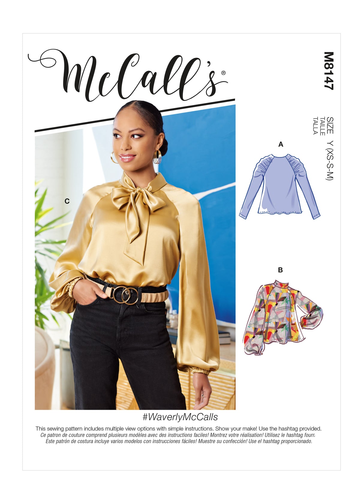 Patron McCall's n°8147 - Haut à manches raglan et variations d'encolure