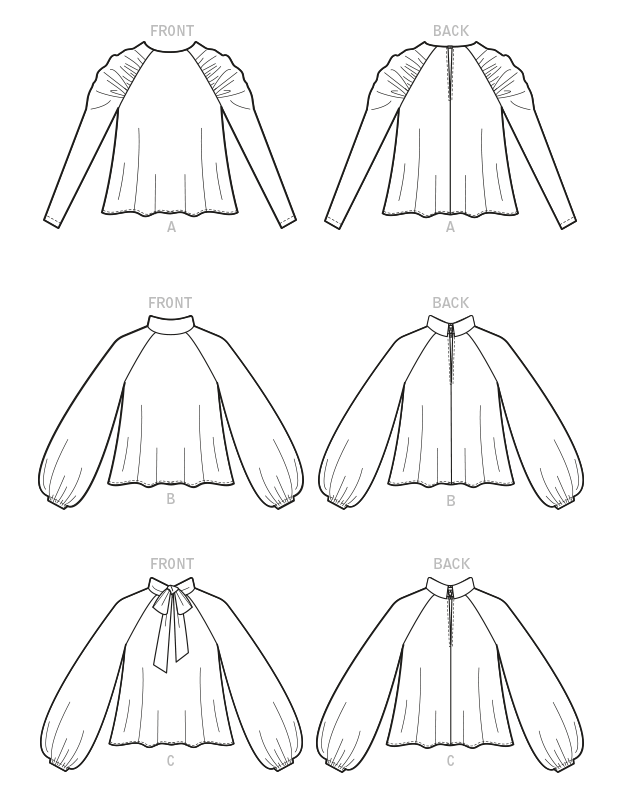 Patron McCall's n°8147 - Haut à manches raglan et variations d'encolure
