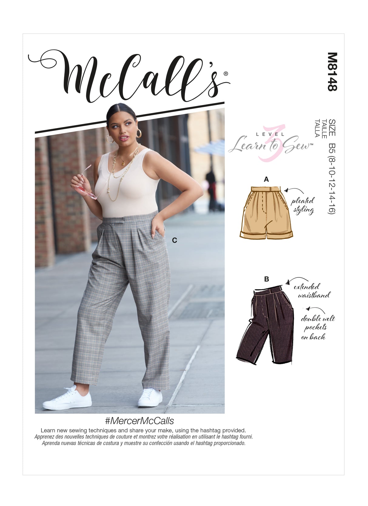 Patron McCall's n°8148 - Pantalon et short plissés pour femme