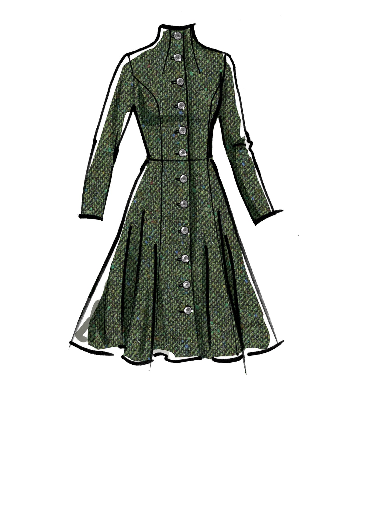 Patron McCall's n°8156 - Manteau ajusté avec col montant ou en V