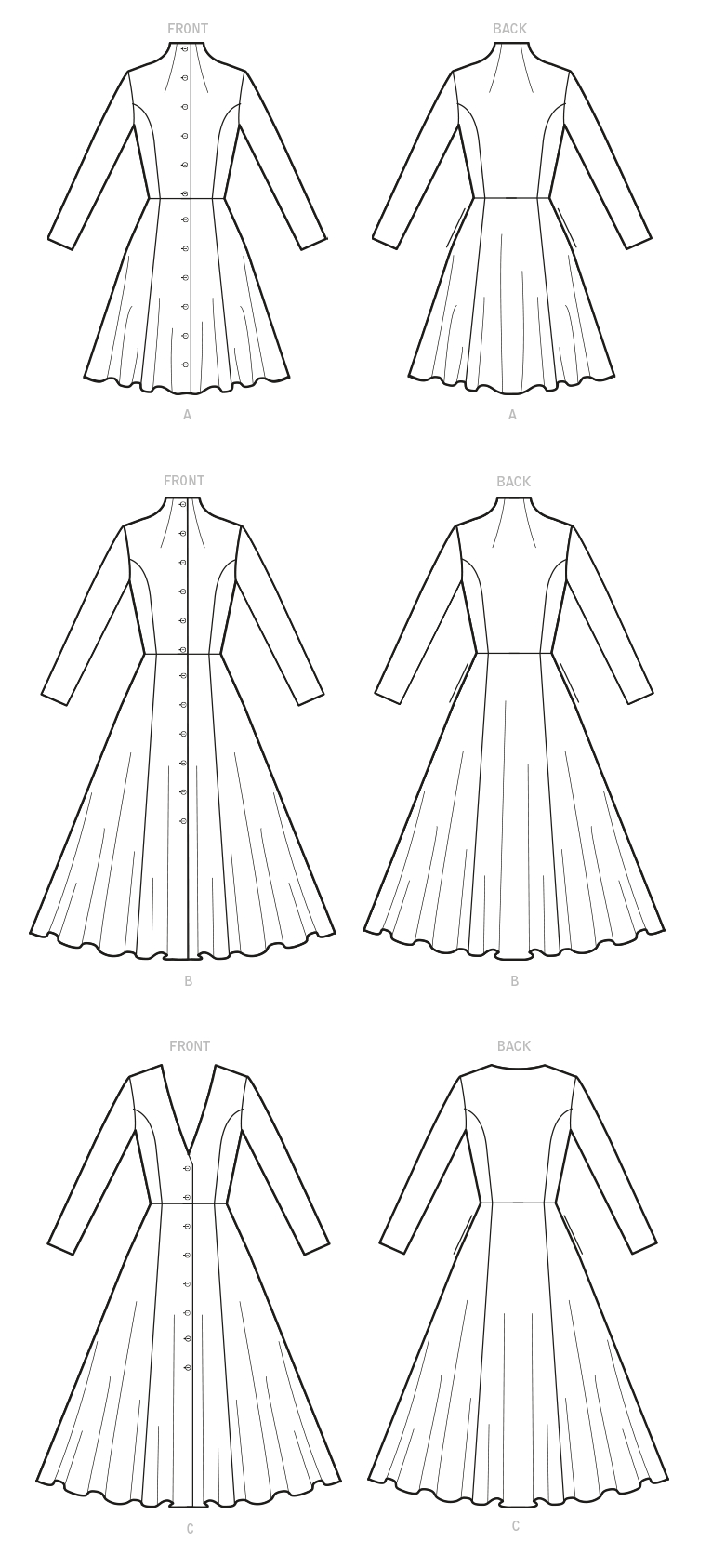 Patron McCall's n°8156 - Manteau ajusté avec col montant ou en V