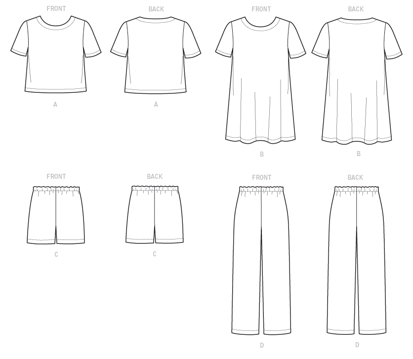 Patron McCall's n°8160 - Haut, robe, short et pantalon