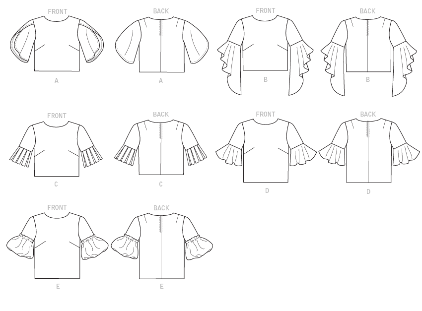 Patron McCall's n°8161 - Haut semi-ajusté avec variations de manches
