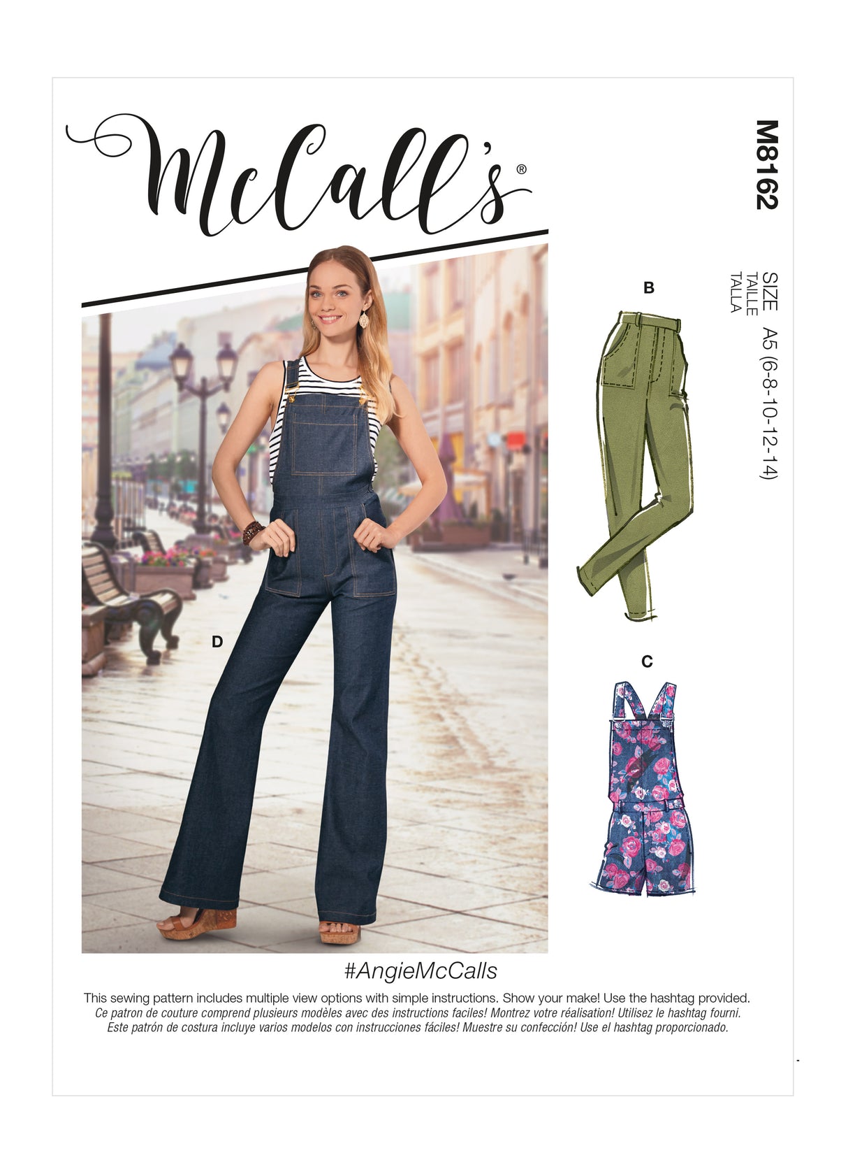 Patron McCall's n°8162 - Jeans et salopettes ajustés avec variations
