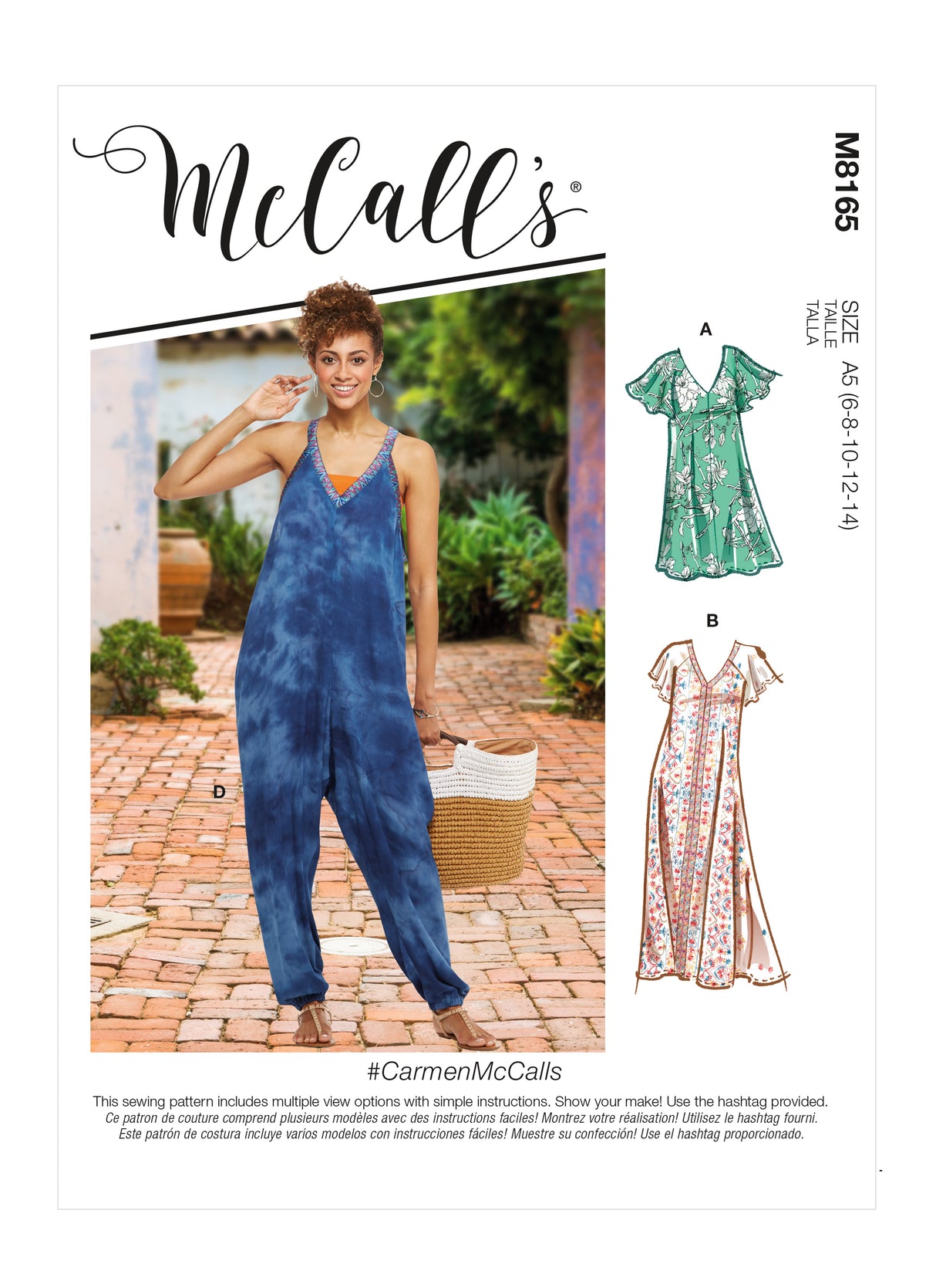 Patron McCall's n°8165 - Robe et combinaison amples avec variations