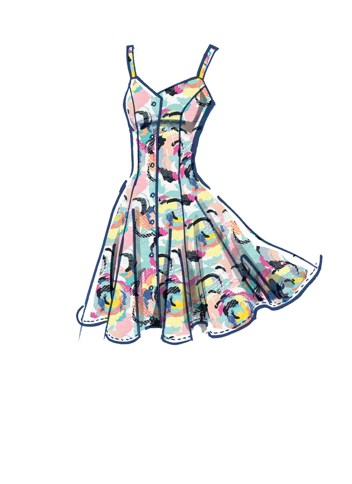 Patron McCall's n°8177 - Robe boutonnée évasée avec variations