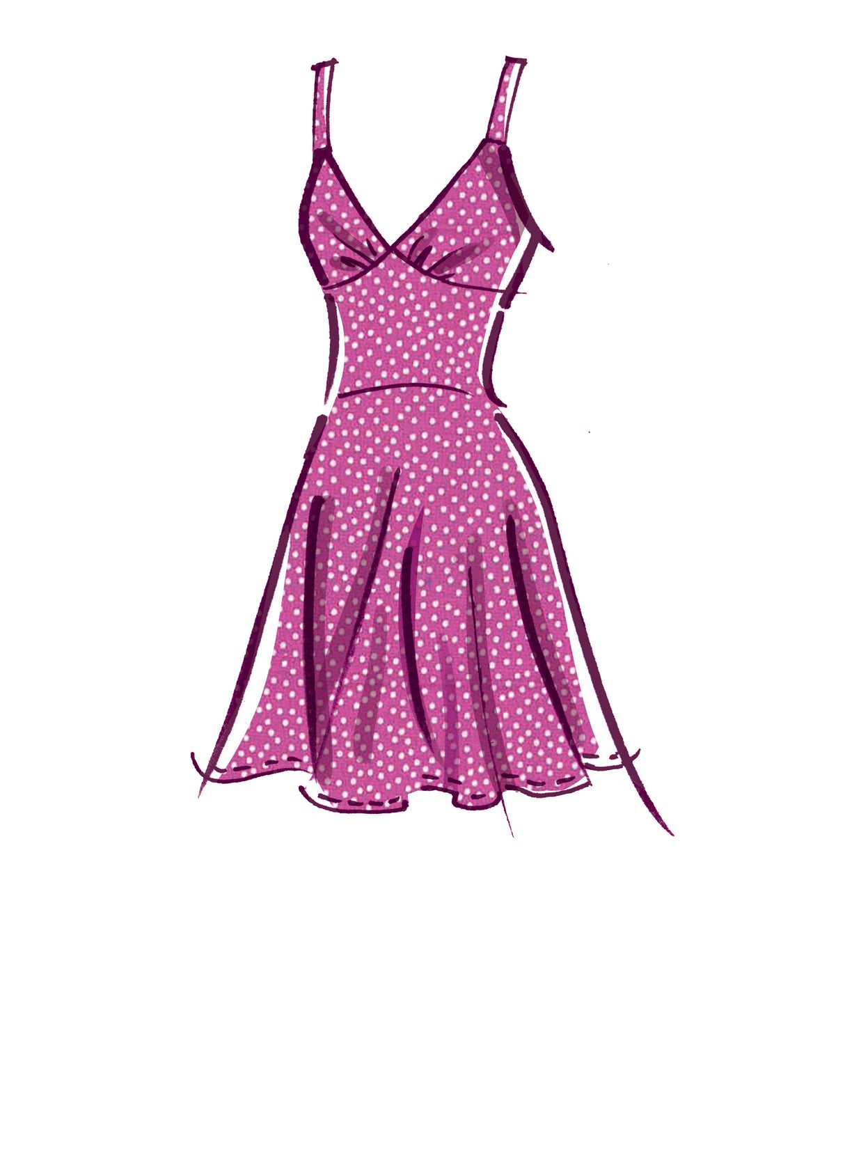 Patron McCall's n°8195 - Robe évasée avec décolleté en cœur