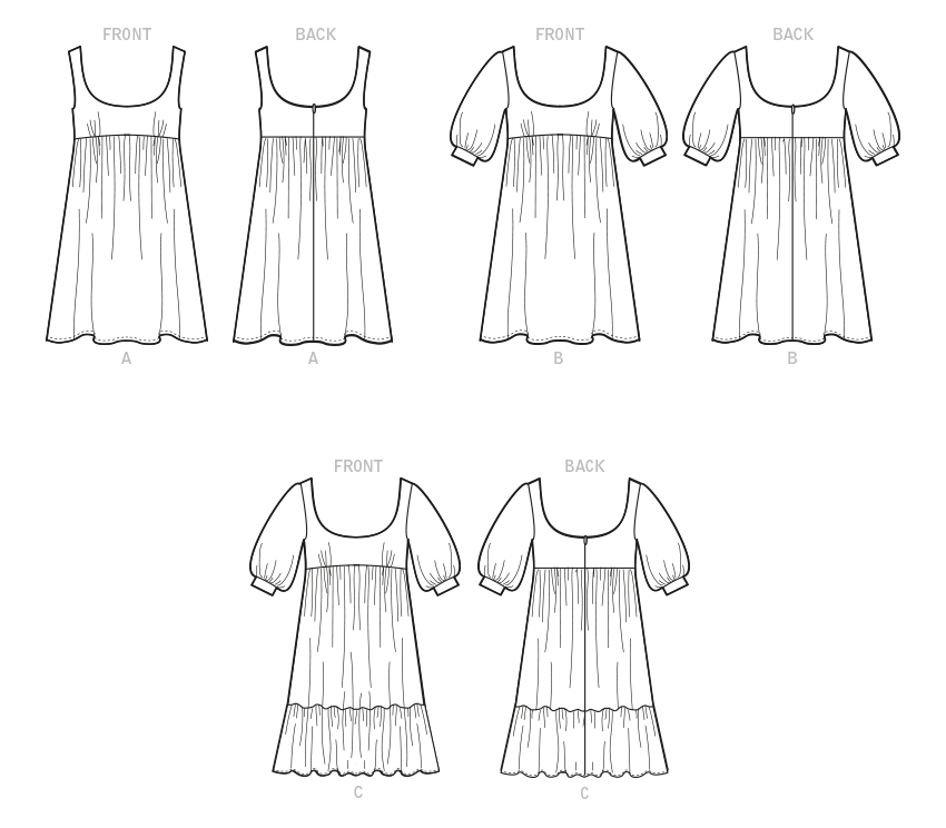 Patron McCall's n°8197 - Robe baby doll avec variations
