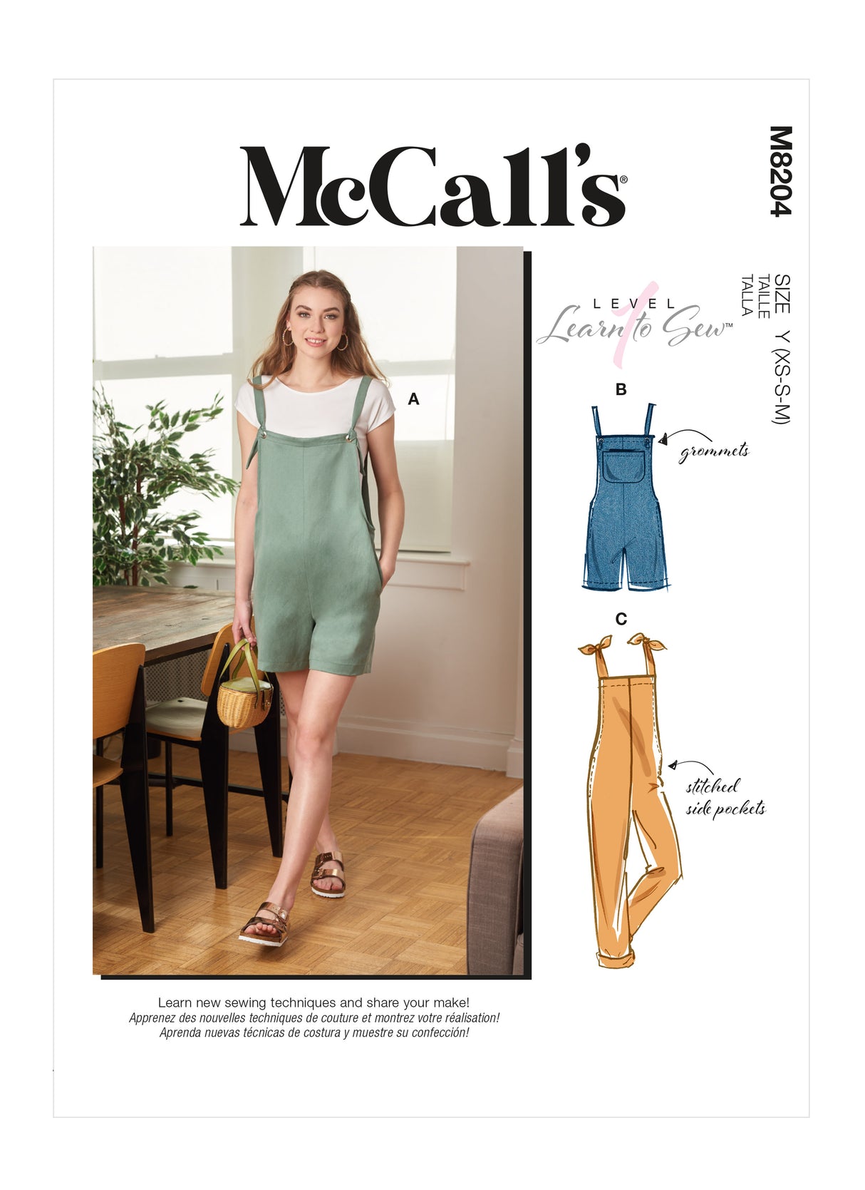Patron McCall's n°8204 - Salopette et combinaison pour femme