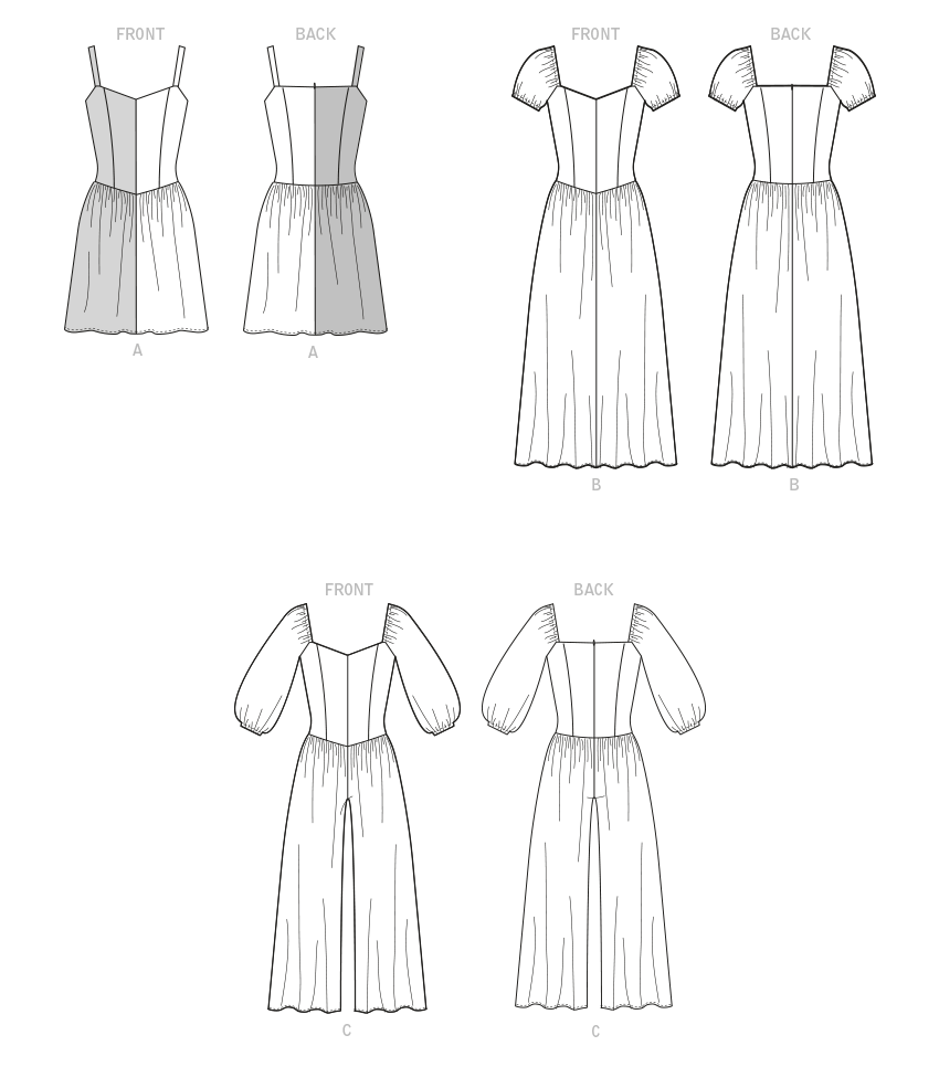 Patron McCall's n°8209 - Robe et combinaison avec découpes princesse