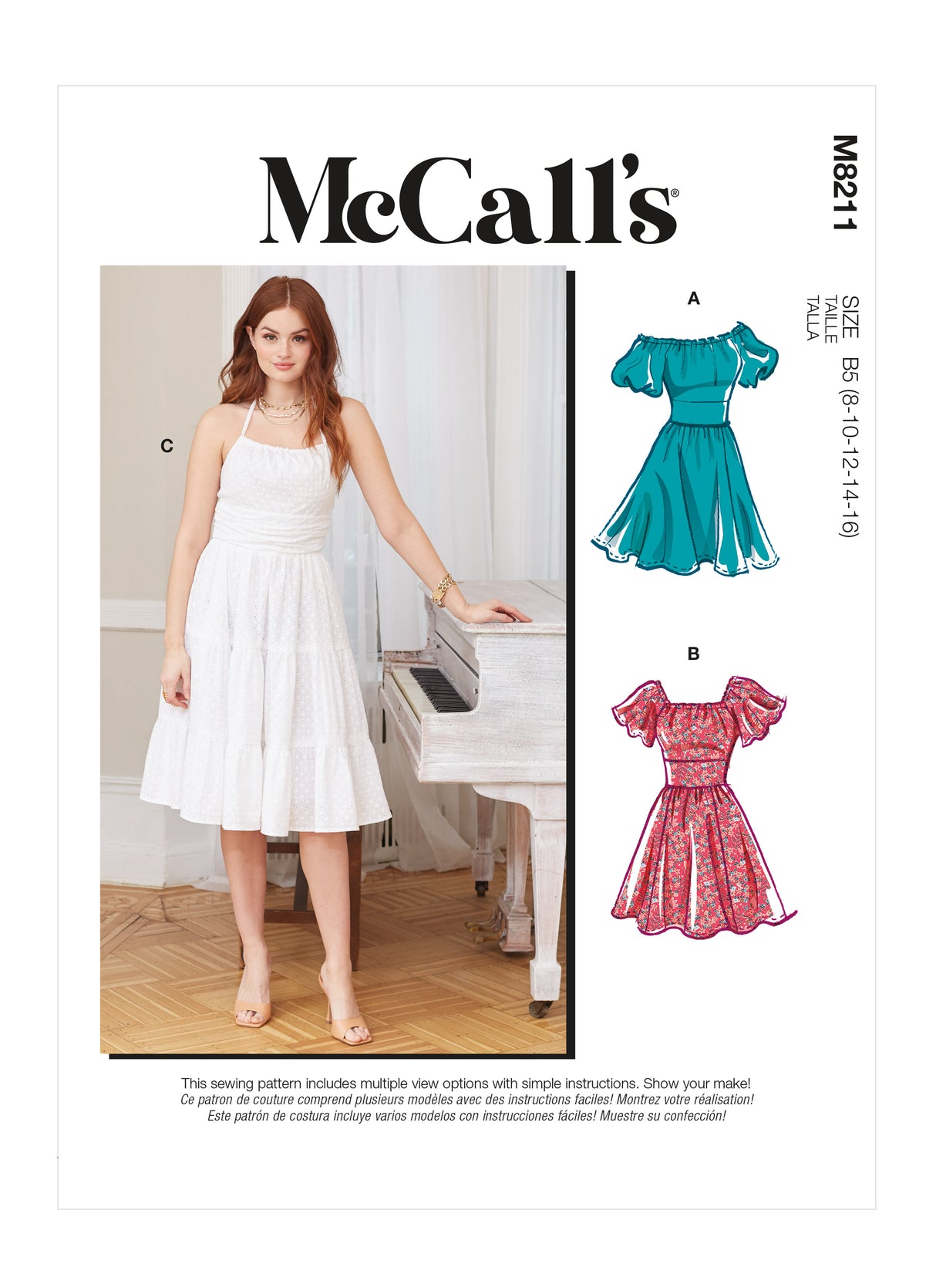 Patron McCall's n°8211 - Robe évasée avec variations
