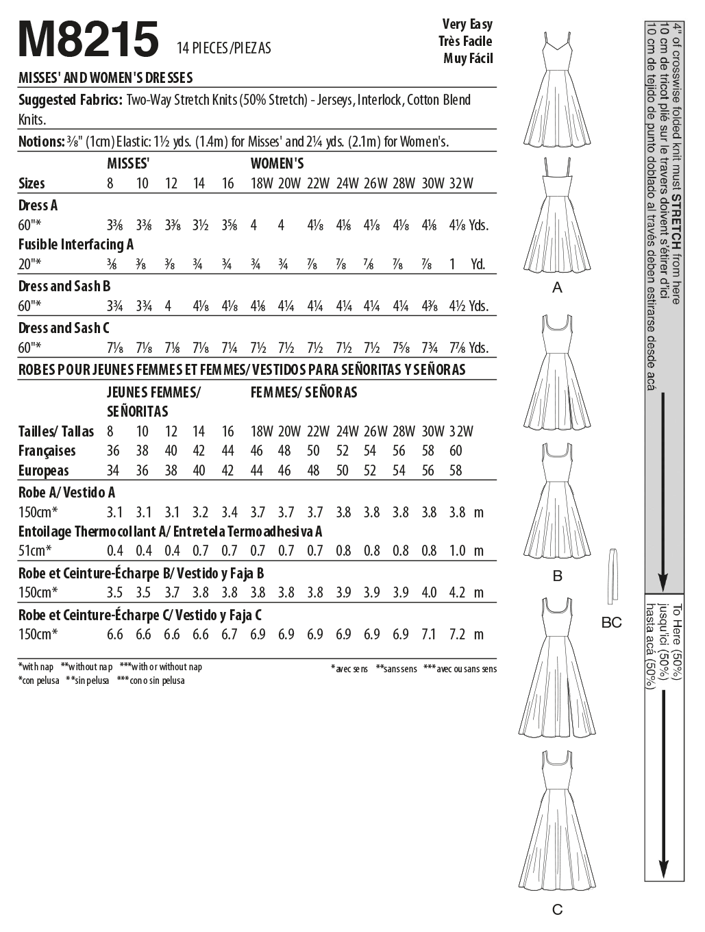 Patron McCall's n°8215 - Robe ajustée et évasée