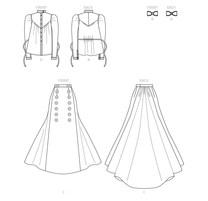 Patron McCall's n°8231 - Ensemble chemisier et jupe années 1890