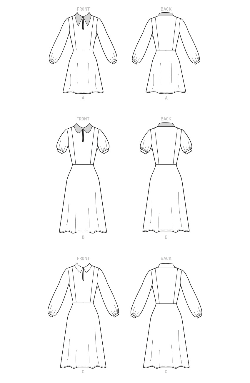 Patron McCall's n°8239 - Robe ajustée et évasée avec col