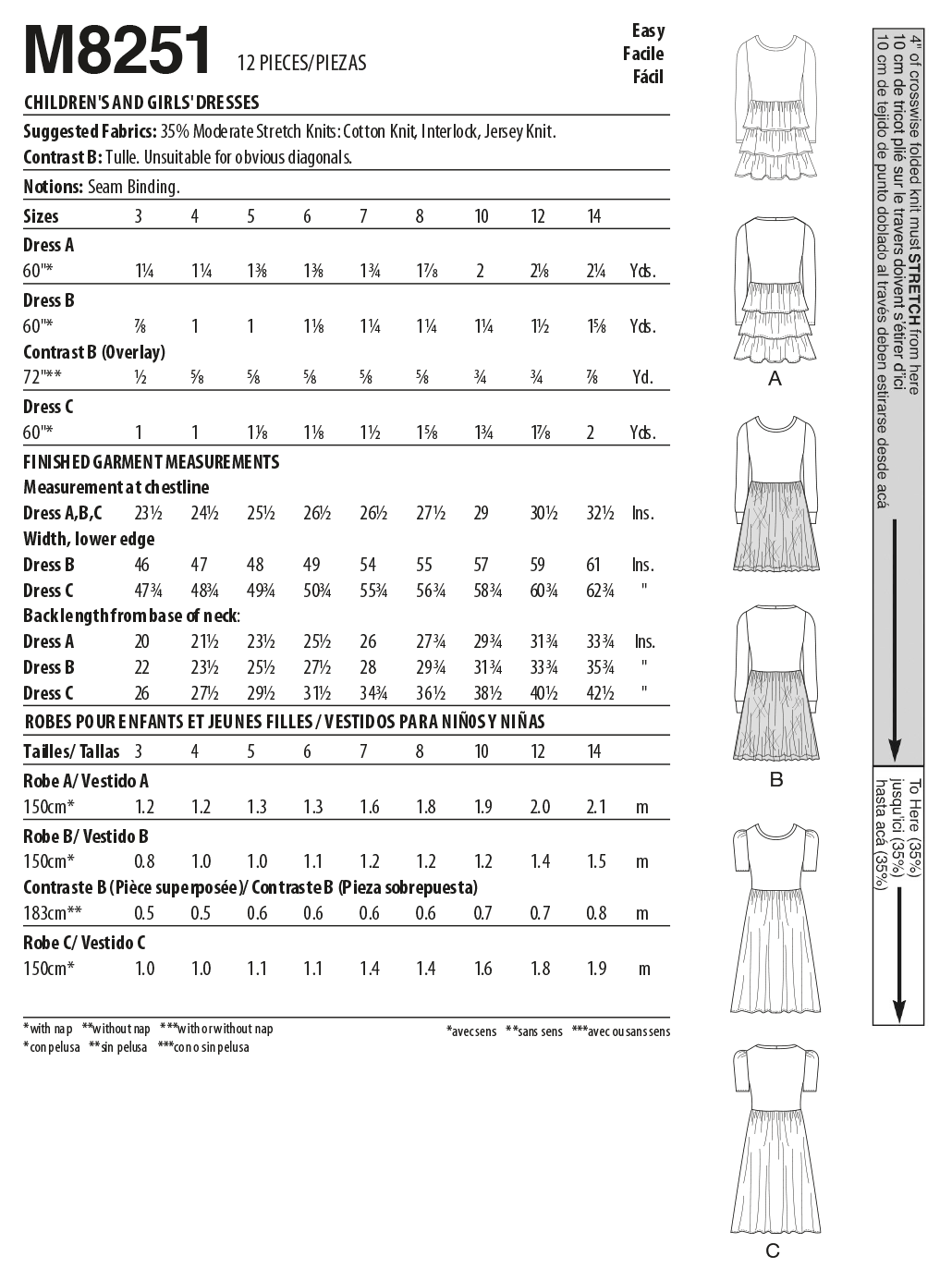 Patron McCall's n°8251 - Robe ajustée et évasée pour enfants