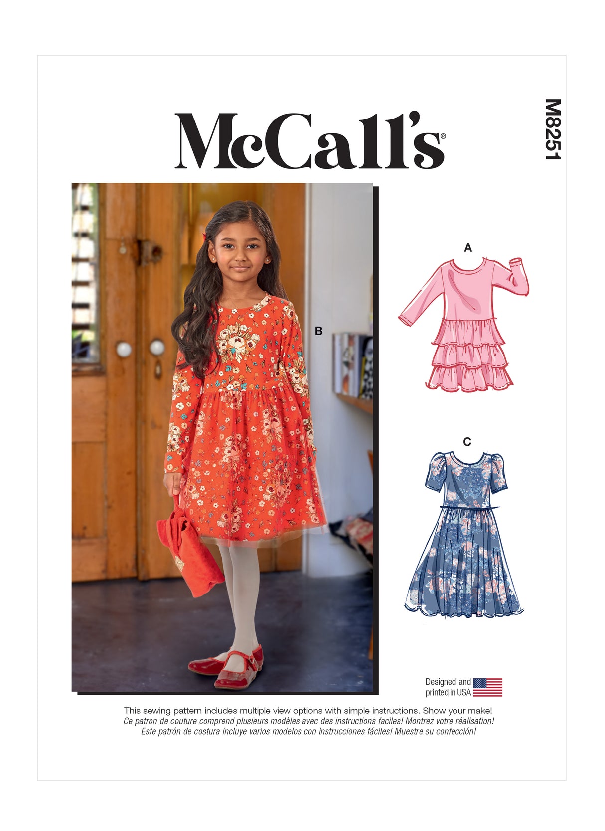 Patron McCall's n°8251 - Robe ajustée et évasée pour enfants