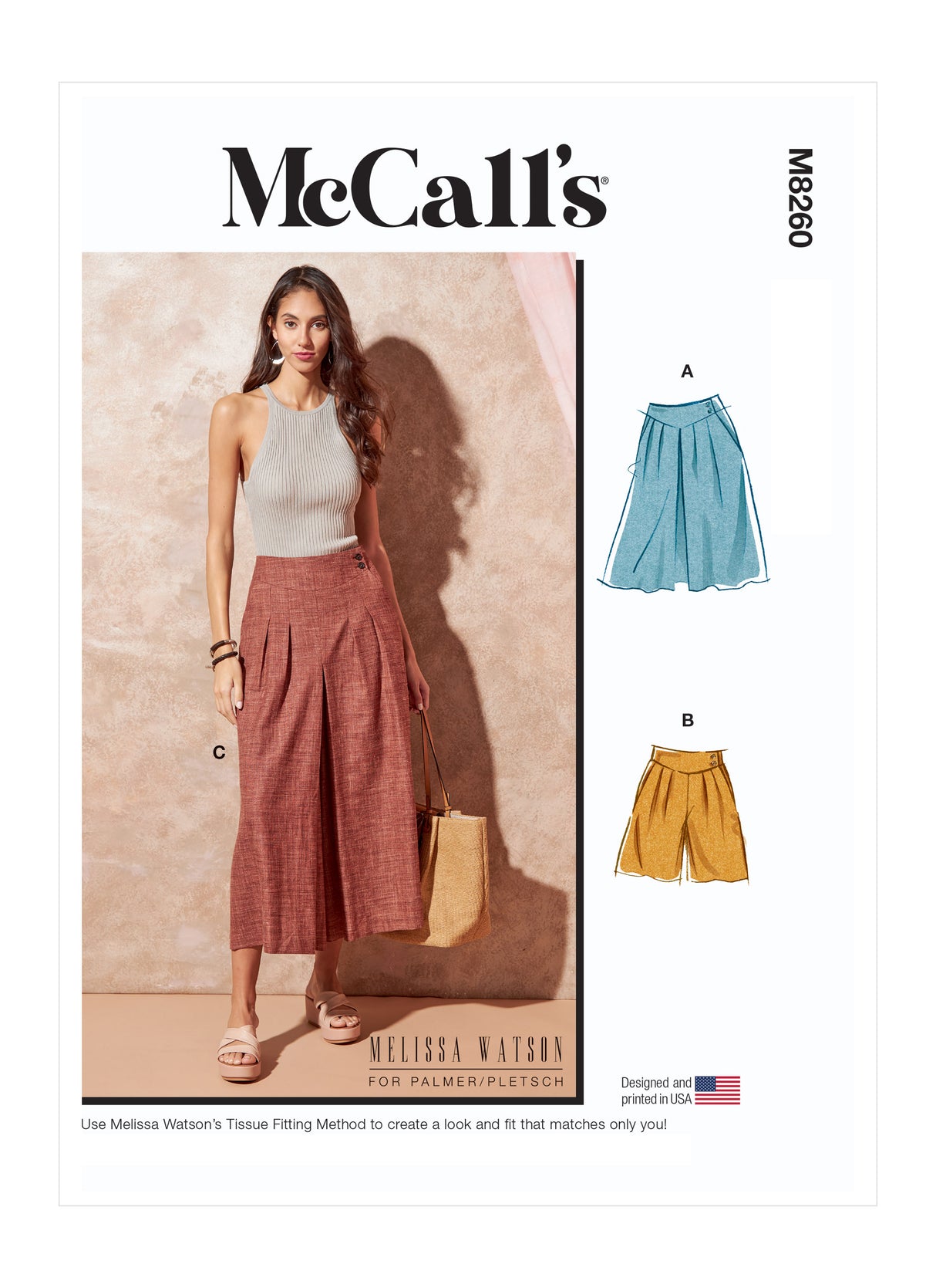 Patron McCall's n°8260 - Jupe, short et pantalon pour femmes