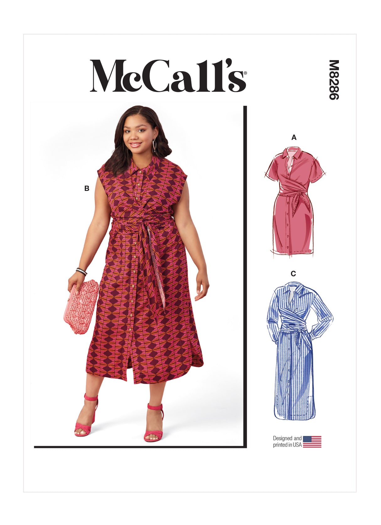 Patron McCall's n°8286 - Robe-chemise portefeuille élégante