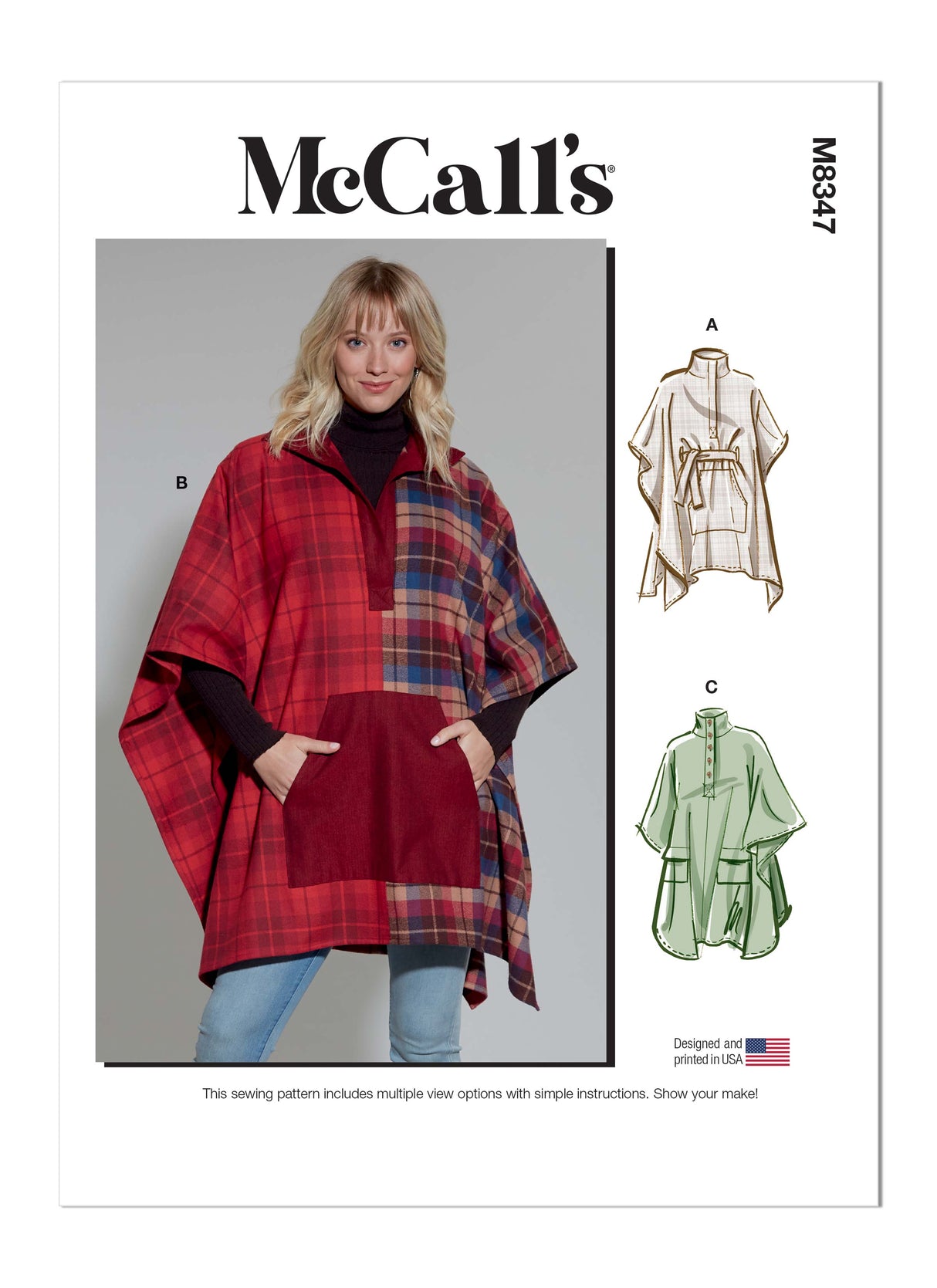 Patron McCall's n°8347 - Poncho élégant