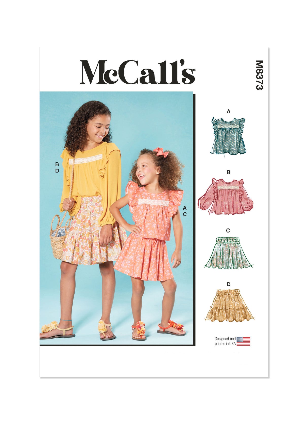 Patron McCall's n°8373 - Ensemble haut et jupe pour enfants