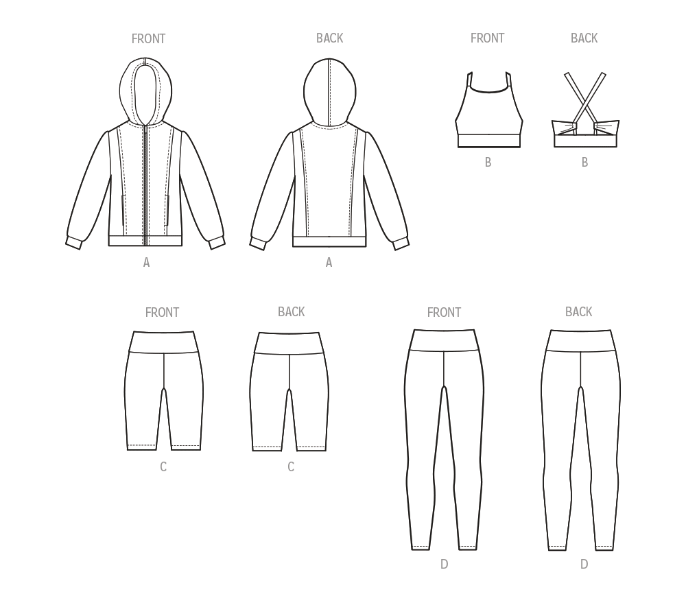 Patron McCall's n°8374 - Ensemble de vêtements de sport pour enfants